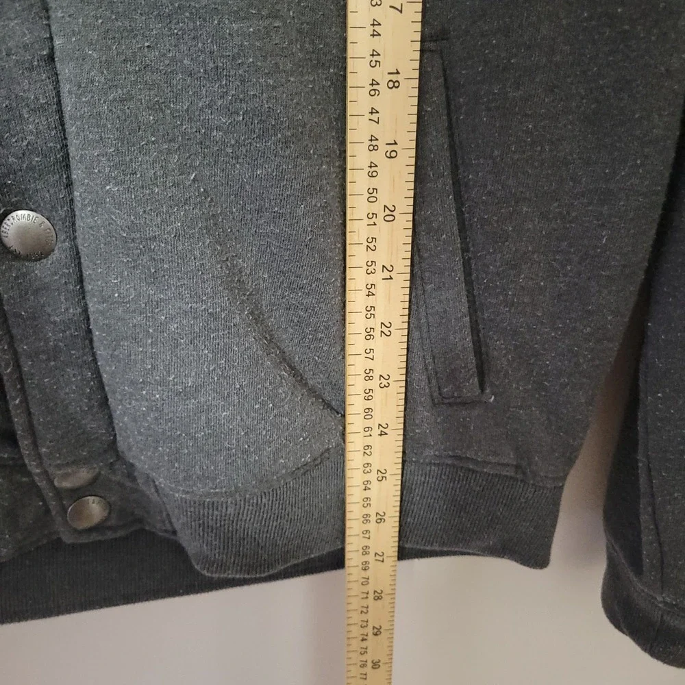 Abercrombie & Fitch Sherpa Lined Cardigan Jacket Mens L Gray Shawl Collar Moose